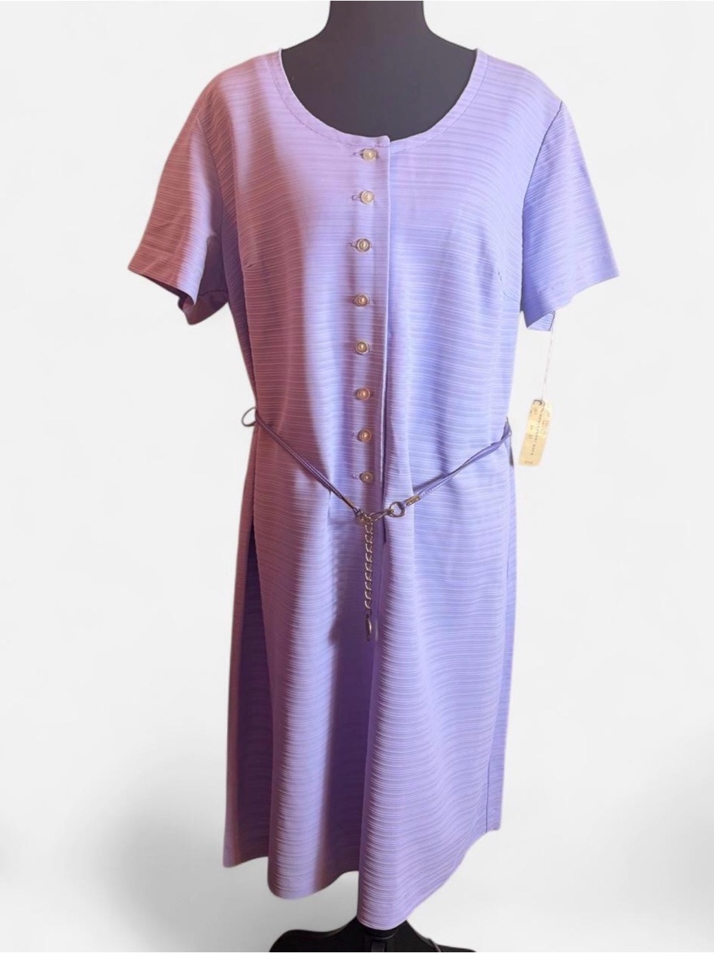 Vintage Montgomery Ward Lavender Dress with Chain Belt